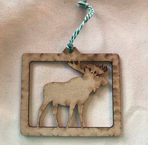 Wooden Laser Cut Moose ornament
