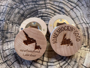Wooden Newfoundland Engraved Magnet Bottle Opener