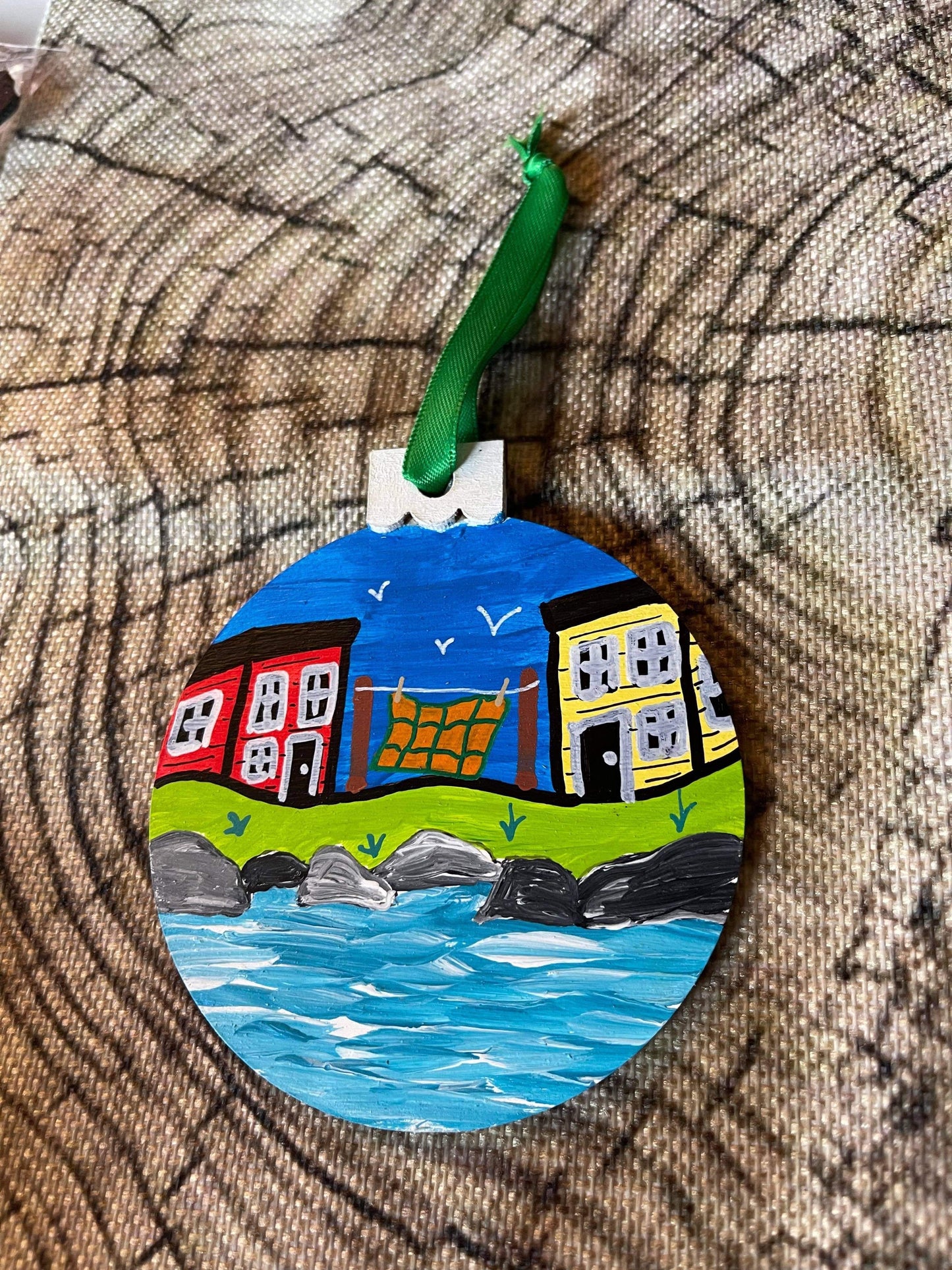 Hand Painted Newfoundland Scene Ornament