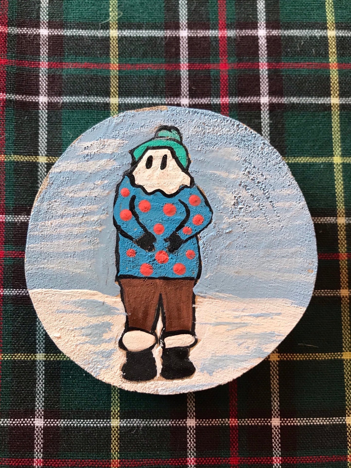 Hand Painted Mummers Wooden Magnets