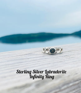 Sterling Silver Labradorite Infinity Ring