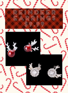 Reindeer Christmas Earrings - 2 Styles