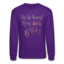 Load image into Gallery viewer, Sip Sip Hooray 40th Birthday Crewneck Sweatshirt - purple