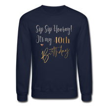 Load image into Gallery viewer, Sip Sip Hooray 40th Birthday Crewneck Sweatshirt - navy