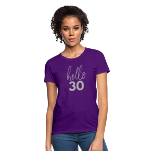 Hello 30 Women's Birthday T-Shirt - purple