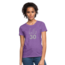 Load image into Gallery viewer, Hello 30 Women&#39;s Birthday T-Shirt - purple heather